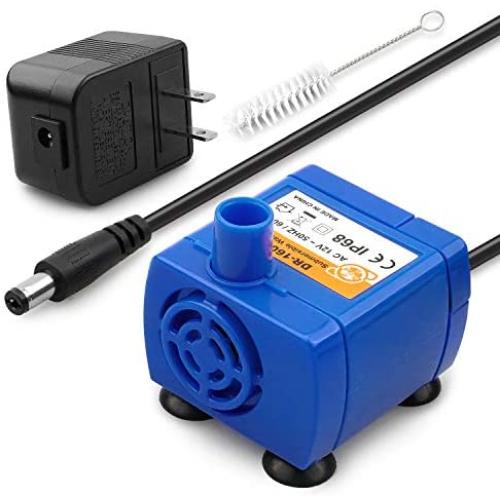 KutoraWorks Replacement Pump for Veken 84oz/2.5L Cat Water Fountain and isYoung Cat Fountain with Adaptor and Cleaning Brush