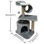 FISH&NAP Cat Tree Cat Tower Cat Condo Sisal Scratching Posts with Jump Platform and Cat Ring Cat Furniture Activity Center Kitten Play House Grey