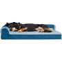 Furhaven Pet Dog Bed - Cooling Gel Memory Foam Faux Fleece and Chenille Soft Woven Traditional Sofa-Style Living Room Couch Pet Bed with Removable Cover for Dogs and Cats