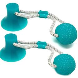 SiNetGuy Multifunction Pet Molar Bite Toy Dog Chew Toys, Self-Playing Rubber Ball Toy with Suction Cup Molar Chew Toy Cleaning Teeth