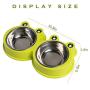 Rapsrk Double Cat Bowl Stainless Steel Dog Bowl,Durable Pet Bowls with No-Slip Design Resistant Silicone Mat,Cute Modeling Pet Food Water Dish for Feeder Dogs/Cats/Rabbit and Pets
