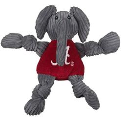 HuggleHounds Officially Licensed College Mascot Plush Corduroy Durable Squeaky Knottie, Great Dog Toys for Aggressive Chewers