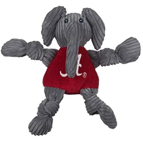 HuggleHounds Officially Licensed College Mascot Plush Corduroy Durable Squeaky Knottie, Great Dog Toys for Aggressive Chewers