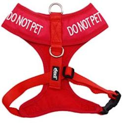 Dexil Limited DO NOT PET Red Color Coded Non-Pull Front and Back D Ring Padded and Waterproof Vest Dog Harness Prevents Accidents by Warning Others of Your Dog in Advance