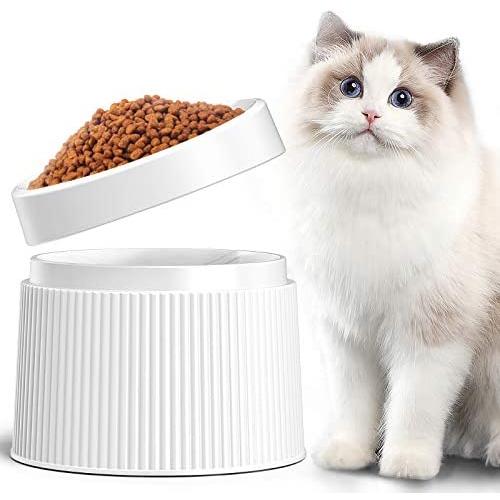 iPettie Elevated and Tilted Cat Food Bowl Cat Dish, Pet Feeding Station with Stand for Small Dog, Better Than Stainless Steel and Ceramic, Made from Certified Food-Safe Plastics, Non-Slip & No Spill