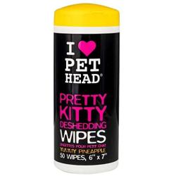 Pretty Kitty Deshedding Wipes, 50 pack, Pineapple