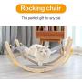 BEELIKE Cat Hammock Toys Kitten Swing House Bed Wooden Rocking Chair Toys