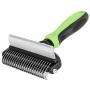 Youmi 2 Sided Undercoat Rake for Dog& Cat, 22+87 Rounded Teeth Deshedding Brush, Dog Cat Grooming Tool for Deshedding, Mats & Tangles Removing, No More Nasty Shedding and Flying Short to Long Hair