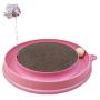 WWYM Cat Scratcher, Cat Scratchpad with Ball Mouse, Circular Plastic Corrugated Paper Cat-Scratchpad Toy Cat-Tease Plate Pet Supplies,Pink
