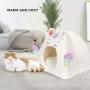 All Fur You Unicorn Style Cat Cave Bed, Cat House for Indoor Cats Cubby Cat Hideaway Dome Bed Cat Tent Pod Igloo Pet Cave Cat Home Pet Cubes Felt Warm Cozy Caves Cat Hut Covered Beds Puppy Houses