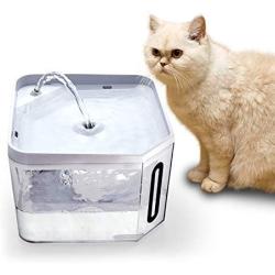 Unicam Pet Water Fountain for Cats and Dogs, Automatic Cat Water Fountain with Replaceable Filter, USB Interface Dog Water Fountain, 2.5L/84oz,3L/106oz.
