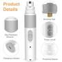 Dog Nail Grinder Nail Files Grinder Dog Nail Trimmer and Gromming Tools Powerful 2 Speed Rechargeable Electric Pet Claw for Large Small Dogs Cats, White