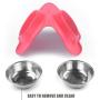 Sequoialake Dog Bowls with Anti-Overflow and Anti-Skid Silicone Dog Food Mat, Stainless Steel Feeder Easy to Clean for Small Medium Large Dogs Cats Pets