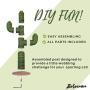 Bobocawa 41'' Cactus Tall Cat Scratching Post - Cactus Cat Scratcher with Sisal Rope Cat Tree Climbing Frame - Teasing Wand Set Included