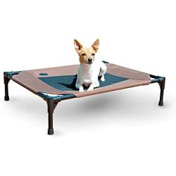 K&H PET PRODUCTS Original Pet Cot Elevated Dog Bed Chocolate/Black Mesh Medium 25 X 32 X 7 Inches