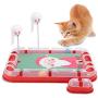 PGFUN 3 in 1 Cat Track Toy with Scratching Pad, Reversible & Replaceable Cardboard Cat Scratcher with Balls & Wand Toy