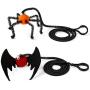 Halloween 2 Pcs Cat Kitten Toys, Flying Finger Pet Toys with Bat Spider Design, Cat Halloween Elastic Springs Finger Teaser Toys, Interactive Pet Teaser Toy with Bell, Cats Scratchers Accessories