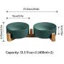 Ceramics Dog and Cat Bowl with Wood Stand Non-Slipped Bottom Food Water Feeder for Cats &Small Dogs