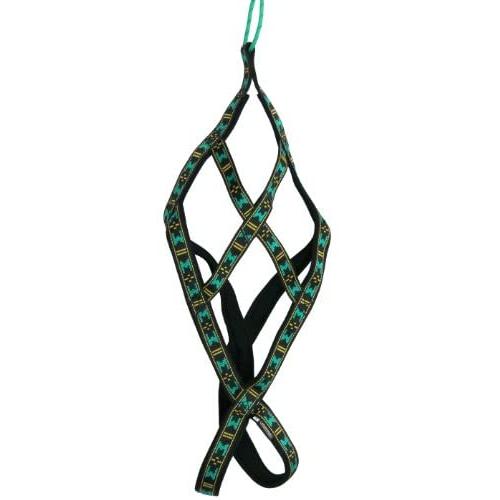 Weight Pulling Sledding Dog Harness X-Back Style Black/Green EXLarge, 27.5'' Neck Circumference