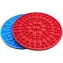 DFSQ 2 Pack Pad for Dog Lick, Licking Mat Slow Feeder with Suction & Anxiety Relief, for Pet Bathing, Grooming, and Training, Dog Shower & Bath Accessories（Blue & Red）