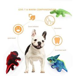 Generises 1PC of Green Initiative Plush Dinosaur Crocodile Shape Toys -Sound Toys for Dogs Interactive/Training/Clean Teeth/Companionship