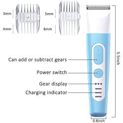 Dog Nail Grinder Quiet Electric Dog Shaver Clippers Set, GLE2016Pet Nail Trimmer 4 in 1 Electric Rechargeable Nail Clippers Low Noise Rechargeable Cordless Hair Clippers Set for Dogs Cats Pets