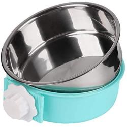 Petworld Paragon Detachable 2in1 Dog Crate Water Bowl no Spill Removable Hanging-on Dog Food Bowls Stainless Steel pet Feeder Suitable for Dog Cat Rabbit Bird