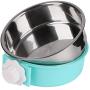 Petworld Paragon Detachable 2in1 Dog Crate Water Bowl no Spill Removable Hanging-on Dog Food Bowls Stainless Steel pet Feeder Suitable for Dog Cat Rabbit Bird