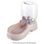 Flexzion Pet Water Dispenser Station, Beige (3/8 Gallon) Auto Replenish Gravity Waterer Drinking Fountain Bottle Bowl Dish Portable Stand for Small Dog Cat Animal