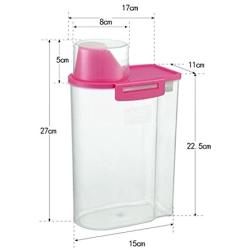 Pet Food Storage Container with Measuring Cup, Pour Spout and Seal Buckles Food Dispenser for Dogs Cats