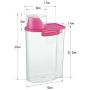 Pet Food Storage Container with Measuring Cup, Pour Spout and Seal Buckles Food Dispenser for Dogs Cats