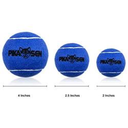 PIKASEN Squeaky Tennis Balls for Dogs - 4'' 2.5'' and 2'' Sizes Premium Strong Dog & Puppy Balls for Training, Play, Exercise and Fetch  