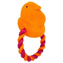 Peeps for Pets Plush Rope Pull Toy for Dogs Squeaker Dog Toy