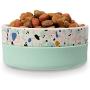 Now House for Pets by Jonathan Adler Now House Mint Terrazzo Duo Bowl, Small | Dishwasher Safe, Easy Clean Dog Bowl with Anti-Skid Lid | Dual Functionality Bowl for Dogs for Storage or Travel