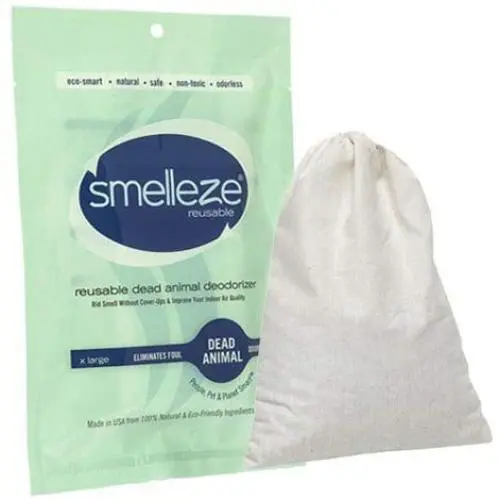 SMELLEZE Reusable Dead Animal Smell Removal Deodorizer Pouch: Rid Decay Odor Without Scents in 150 Sq. Ft. SMELLEZE Reusable Dead Animal Smell Removal Deodorizer Pouch: Rid Decay Odor Without Scents in 150 Sq. Ft.
