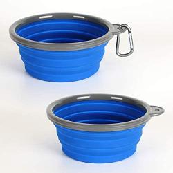 AOII Collapsible Dog Bowls for Travel 2 Pack Pet Food and Water Bowl, Portable Dog Bowl for Outdoor Walking Camping 1000mL/33oz