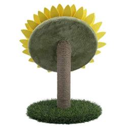 VeliHome Sunflower Cat Scratching BOAD Toys Claw-Grinding Scratching Post Mat for Kitten