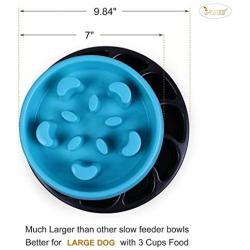 JASGOOD Slow Dog Bowl for Large Dogs,Anti-Gulping Dog Slow Feeder Stop Bloat,Slow Eating Big Pet Bowl