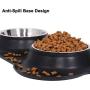 Awolf Dog Bowls Stainless Steel Pet Bowls & Dog Food Water Bowls with No-Spill and Non-Skid, with Dog Bowl Mat for for Feeding Small Medium Large Dogs Cats Puppies