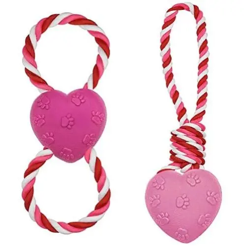 Lepawit Valentines Day 2Pack Dog Rope Toys Cotton Rope Dog Chew Toys for Medium Large Dogs Length 11.5inch Interactive Tug of War Dog Toys Lepawit Valentines Day 2Pack Dog Rope Toys Cotton Rope Dog Chew Toys for Medium Large Dogs Length 11.5inch Interactive Tug of War Dog Toys