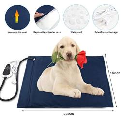 RIOGOO Pet Heating Pad, Electric Heating Pad for Dogs and Cats Indoor Warming Mat with Auto Power Off