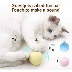 ocijf179 Automatic Rolling Ball EVA Automatic Rolling Gravity Sound Ball Pet Cat Kitten Teaser Interactive Toy - Blue