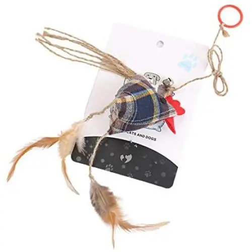 ocijf179 Pet Toy Pet Cat Toy Lattice Cotton Chick Hemp Rope Ring Funny Kitten Stick Pet Supplies - Grey ocijf179 Pet Toy Pet Cat Toy Lattice Cotton Chick Hemp Rope Ring Funny Kitten Stick Pet Supplies - Grey