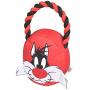 LOONEY TUNES for Pets Sylvester Rope Head Stuffed Dog Toy for All Dogs | Red, White, and Black Character Plush Fabric Toy for Dogs | Cute Rope Canvas Dog Toy