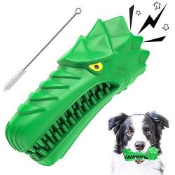 Dog Chew Toy,Dog Toys for Aggressive Chewers Large Breed,Indestructible Interactive Dog Toothbrush Toys and Tough Durable Squeaky Dog Chew Toys for Medium Dogs,100% Natural Rubber