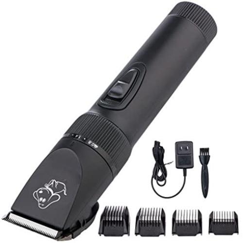 LOVEPET Dog Grooming Clipper, Rechargeable Cordless Pet Hair Clipper Set for Dogs Cats, Low Noise Low Vibration Long Endurance Powerful (Black)