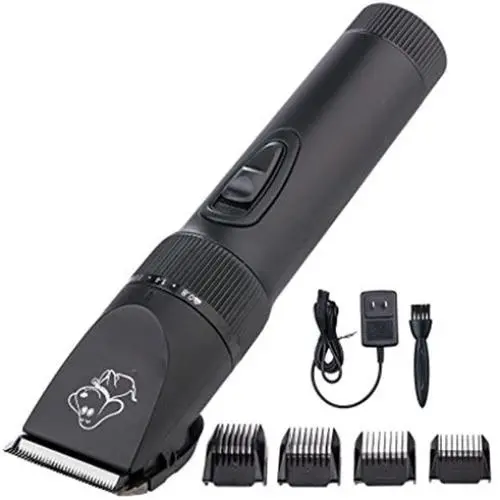 LOVEPET Dog Grooming Clipper, Rechargeable Cordless Pet Hair Clipper Set for Dogs Cats, Low Noise Low Vibration Long Endurance Powerful (Black) LOVEPET Dog Grooming Clipper, Rechargeable Cordless Pet Hair Clipper Set for Dogs Cats, Low Noise Low Vibration Long Endurance Powerful (Black)