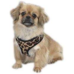 Zack & Zoey Zebra or Leopard Print Soft Plush Dog Harness Durable Reliable Walk Safety