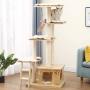 UQA Cat Tree Sisal Scratching Post Cat House Large Cat Cage Wooden Climbing Column Soft Comfortable Cat Nest Cat Supplies Cat Tower Interior Decoration Gift Dog Houses
