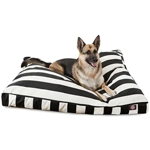 Black Vertical Stripe Medium Rectangle Indoor Outdoor Pet Dog Bed With Removable Washable Cover By Majestic Pet Products Black Vertical Stripe Medium Rectangle Indoor Outdoor Pet Dog Bed With Removable Washable Cover By Majestic Pet Products